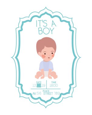 Küçük bebek karakteri olan bir erkek kartı.