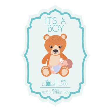 Bu sevimli ayı oyuncak ile bir çocuk kartı