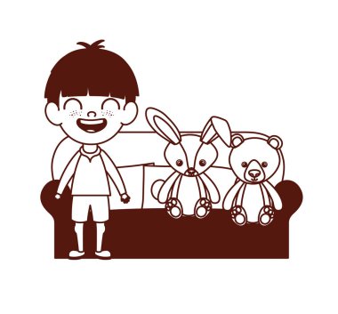 oturma odası karakteri sevimli küçük çocuk bebek