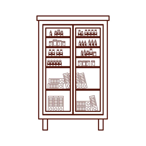 Droga estanterías almacenamiento aislado icono — Vector de stock