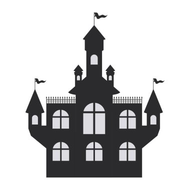 beyaz arka plan üzerinde korkunç halloween kale
