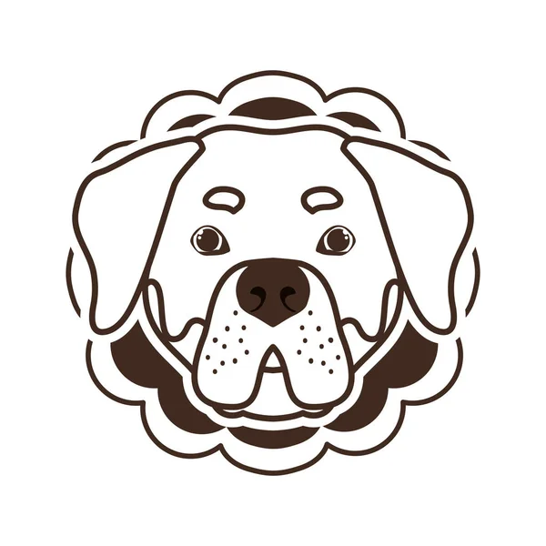 Silhueta de cartão com cabeça bonito cão — Vetor de Stock