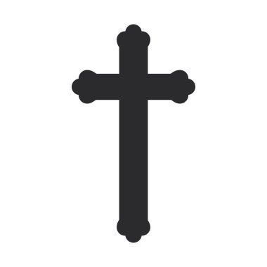 Beyaz arkaplanda Hıristiyan haçı