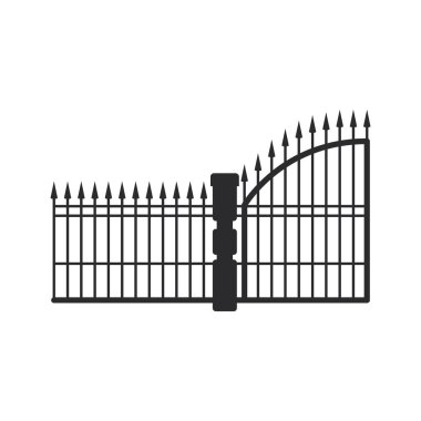 beyaz arka plan üzerinde demir korkuluklar