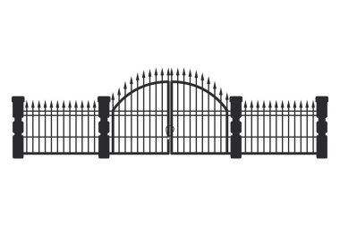 beyaz arka plan üzerinde demir korkuluklar