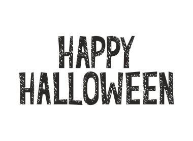 beyaz arka plan üzerinde mutlu cadılar bayramı etiketi