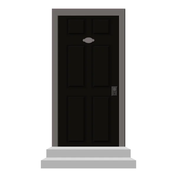 Дверь дом перед изолированной иконкой — стоковый вектор