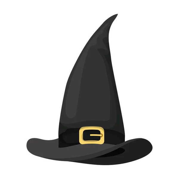 Halloween chapeau de sorcière icône accessoire — Image vectorielle