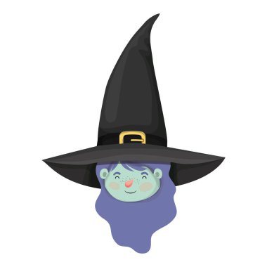 cadı kostümlü sevimli küçük kız kafası