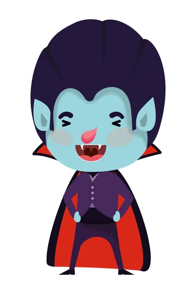 Lindo niño con traje de Drácula — Vector de stock