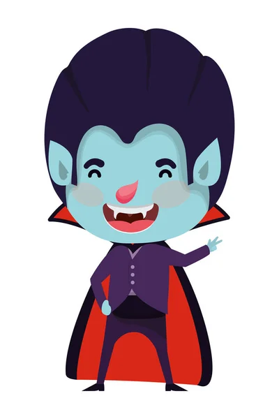 Lindo niño con traje de Drácula — Vector de stock