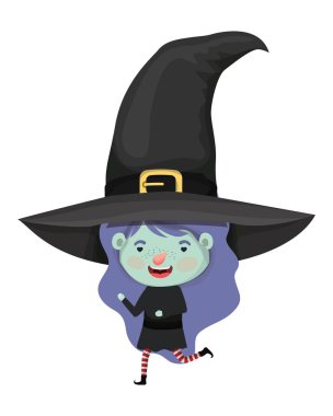 cadı kostümlü sevimli küçük kız