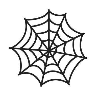 spiderweb halloween çizgi stil simgesi