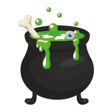 cadı kazanı tenceresi izole edilmiş simge