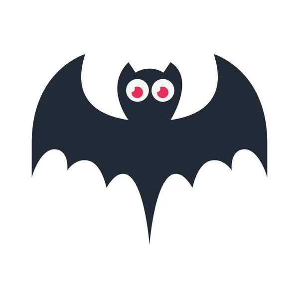 Halloween denevér állat karakter ikon — Stock Vector