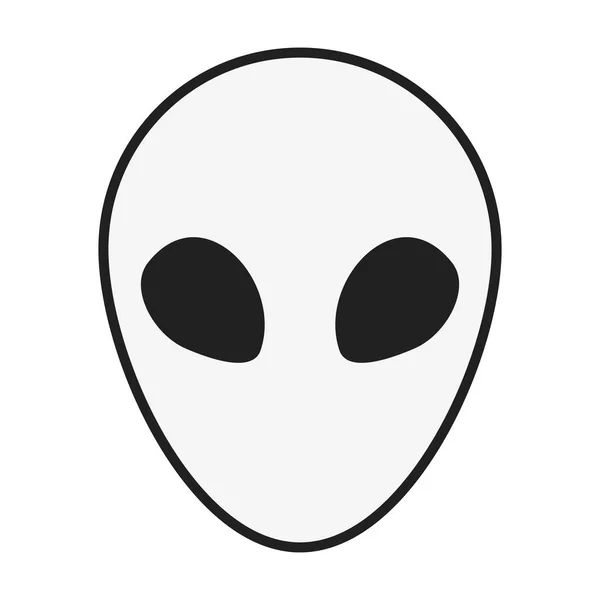 Visage extraterrestre halloween icône isolée — Image vectorielle