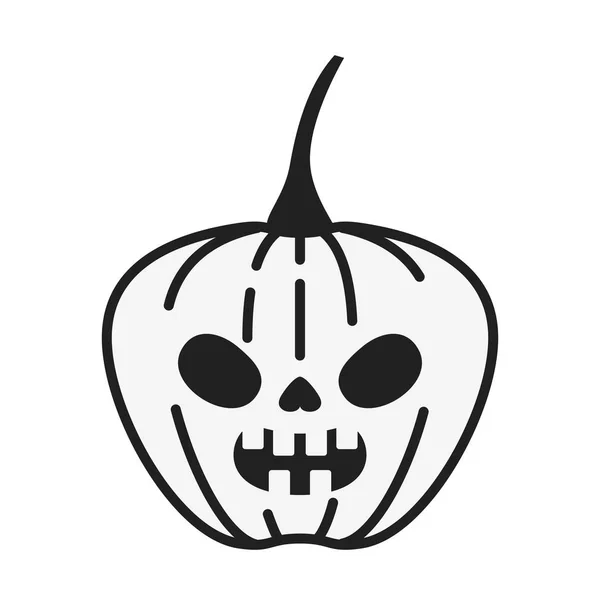 Halloween pumpkin with dark face — Stock Vector