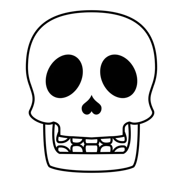 Cabeza del cráneo halloween aislado icono — Vector de stock