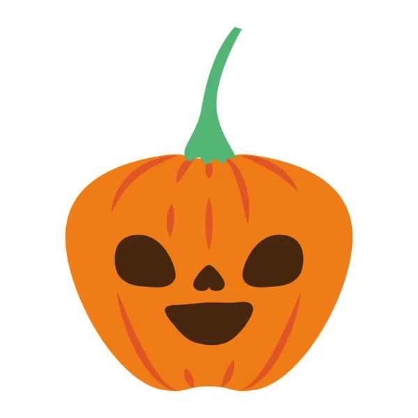 Halloween pumpa med mörkt ansikte — Stock vektor
