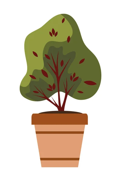 Autumn plant in ceramic pot seasonal icon — Stock Vector