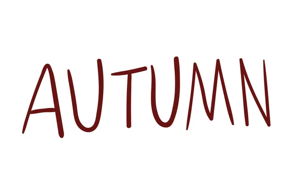 Palavra outono caligrafia ícone isolado —  Vetores de Stock