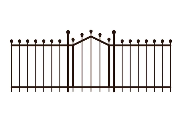 Isolerad ikon för metall grind staket — Stock vektor