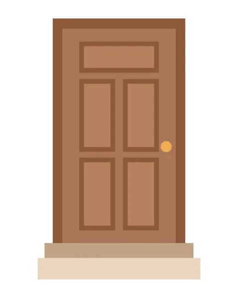 Skönhet hus dörr trä ikon — Stock vektor