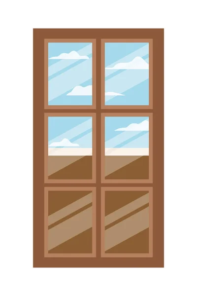 Puerta de la casa de belleza icono de madera — Vector de stock