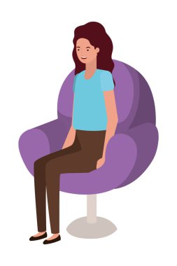 salon sandalyesinde oturan genç kadın