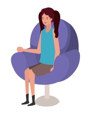 salon sandalyesinde oturan genç kadın