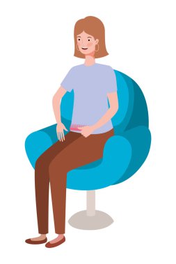 salon sandalyesinde oturan genç kadın