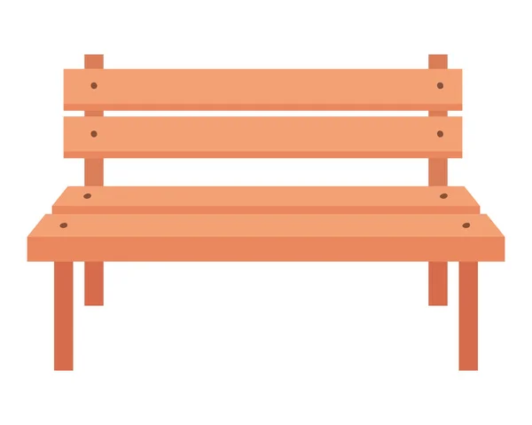 Wooden park chair isolated icon — Stock Vector