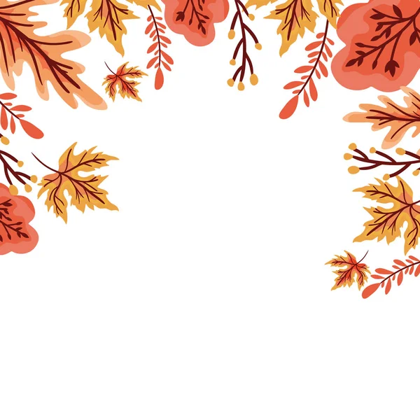 Automne feuilles plante saisonnier cadre — Image vectorielle