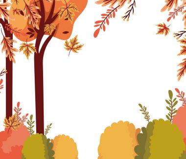 sonbahar ağaçları bitkiler mevsimlik simgesi