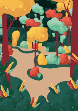 sonbahar orman sahne mevsimsel simgesi