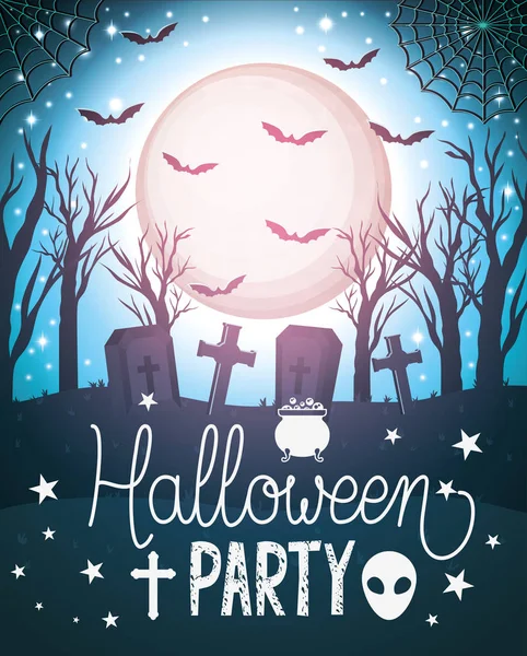 Boldog Halloween party design, vektor illusztráció — Stock Vector