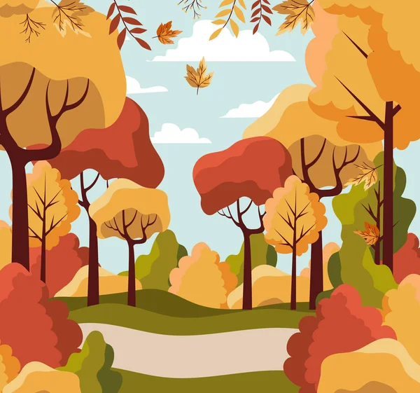 Conception de paysage d'automne, illustration vectorielle — Image vectorielle