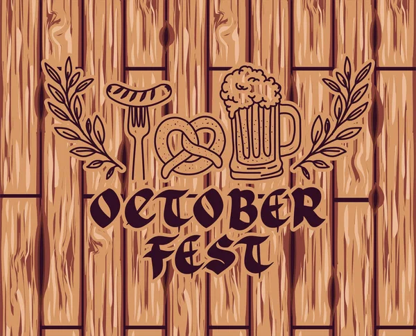 Projeto Oktoberfest, ilustração do Festival da Cerveja — Vetor de Stock