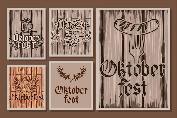 Diseño Oktoberfest, ilustración del Festival de la Cerveza — Archivo Imágenes Vectoriales
