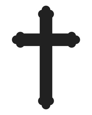mezarlık çapraz hıristiyanlık izole simgesi