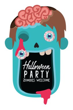 sombie kostümlü sevimli küçük çocuk kafası