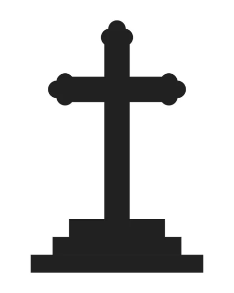 Cimitero croce cristianesimo isolato icona — Vettoriale Stock