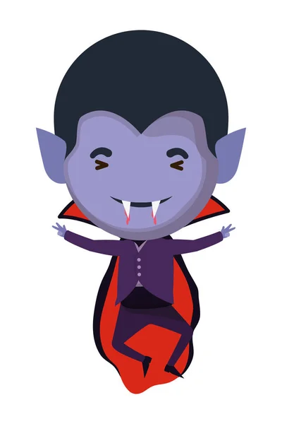 Lindo niño con traje de Drácula — Vector de stock