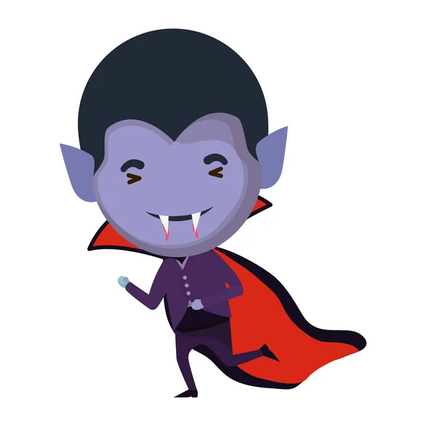 Lindo niño con traje de Drácula — Vector de stock