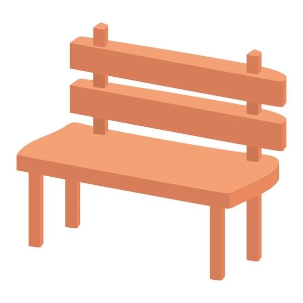 Wooden park chair isolated icon — Stock Vector