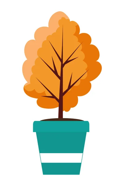 Herbstpflanze im Keramiktopf saisonales Symbol — Stockvektor