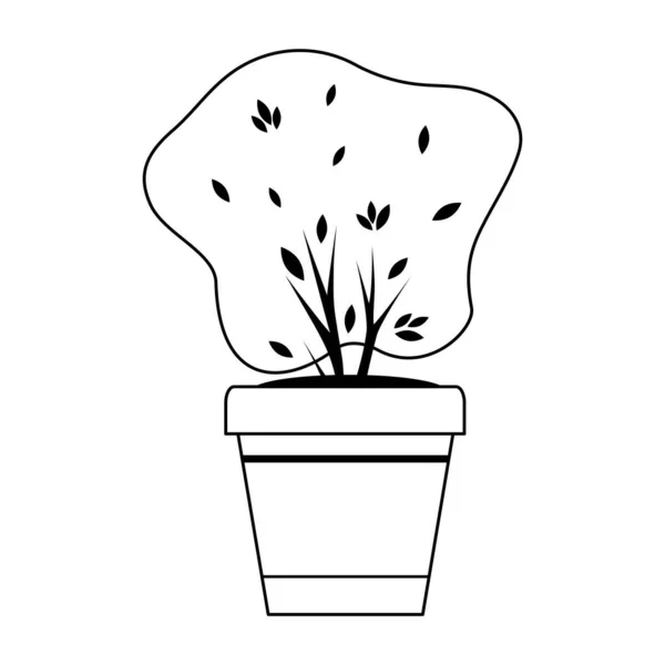 秋植在陶瓷锅季节性图标 — 图库矢量图片