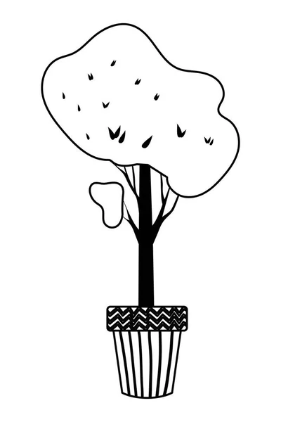 Осеннее растение в керамическом горшке — стоковый вектор
