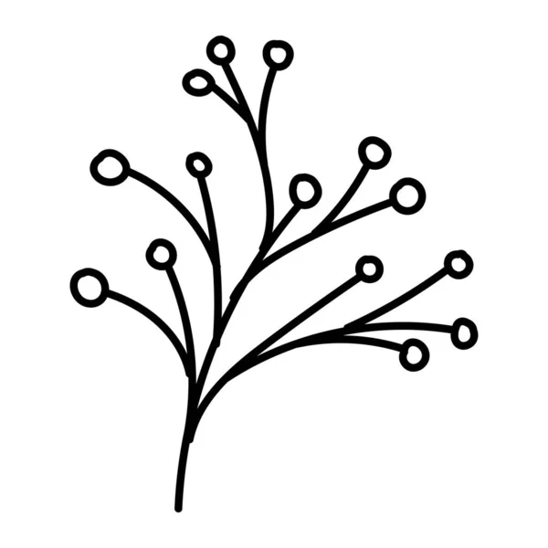 Branche d'automne avec des graines icône saisonnière — Image vectorielle