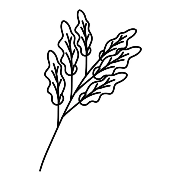 Branche d'automne avec icône de saison feuille — Image vectorielle